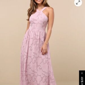 Lulus Love and Beyond Mauve Pink Burnout Floral Maxi Dress- BRAND NEW WITH TAGS